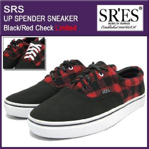 エスアールエス SRES アップ スペンダー スニーカー ブラック/レッドチェック 限定(SRS UP SPENDER SNEAKER Black/Red Check Limited)｜icefield