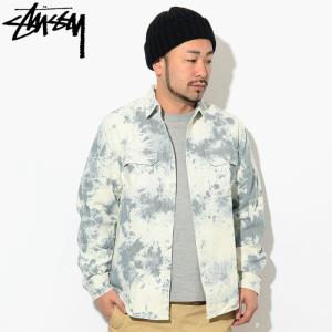 ステューシー シャツ 長袖 STUSSY メンズ Bleached Hickory Stripe ( stussy shirt ブリーチ ヒッコリー ワークシャツ トップス 1110082 USAモデル 正規 )｜icefield