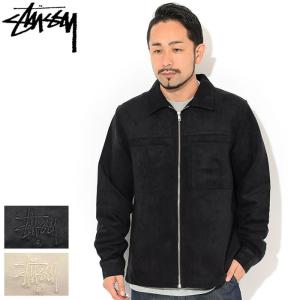 ステューシー ジャケット STUSSY メンズ Micro Suede Work Shirt ( stussy JKT シャツジャケット フルジップ 1110134 USAモデル 正規 )｜icefield