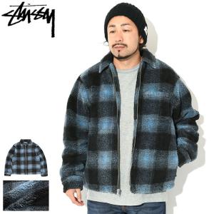 ステューシー ジャケット STUSSY メンズ Shadow Plaid Sherpa Zip Shirt ( JKT シャツジャケット JACKET アウター 1110224 USAモデル 正規 )｜icefield