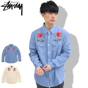 ステューシー シャツ 長袖 STUSSY メンズ Poppy Denim(stussy shirt デニム カジュアルシャツ トップス 男性用 111952)｜icefield