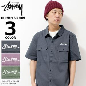 ステューシー STUSSY シャツ 半袖 メンズ HBT Work(stussy shirt ワークシャツ カジュアルシャツ トップス 男性用 111977 USAモデル 正規)｜icefield