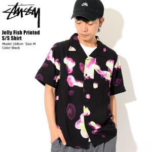 ステューシー STUSSY シャツ 半袖 メンズ Jelly Fish Printed(stussy shirt オープンカラーシャツ トップス 男性用 111989 USAモデル 正規)｜icefield