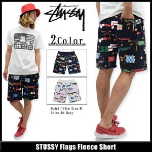 ステューシー STUSSY ハーフパンツ メンズ Flags Fleece(stussy short pant スウェットショーツ ボトムス メンズ・男性用 112160)｜icefield