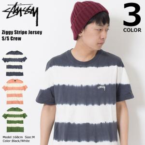 ステューシー カットソー 半袖 STUSSY メンズ Ziggy Stripe Jersey(stussy crew ストライプ クルー 男性用 1140060 USAモデル 正規)｜icefield