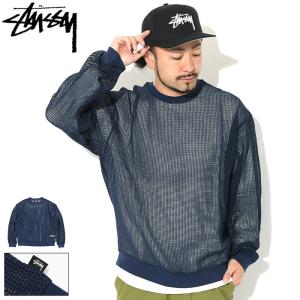 ステューシー カットソー 長袖 STUSSY メンズ Cotton Mesh ( stussy crew メッシュ Tシャツ T-SHIRTS トップス 1140295 USAモデル 正規 )｜icefield