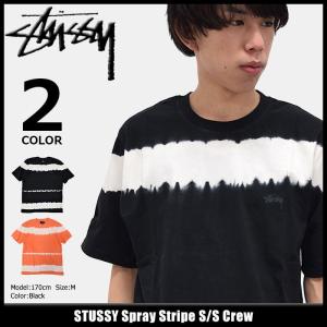 ステューシー STUSSY カットソー 半袖 メンズ Spray Stripe(stussy crew トップス 男性用 114968)｜icefield