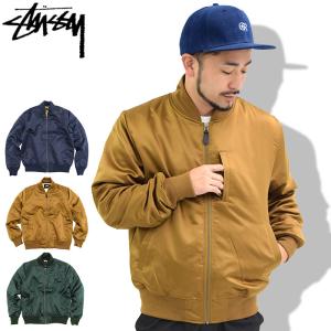 ステューシー ジャケット STUSSY メンズ Emory Satin Bomber(stussy JKT ミリタリージャケット アウター ブルゾン 男性用 115357)｜icefield