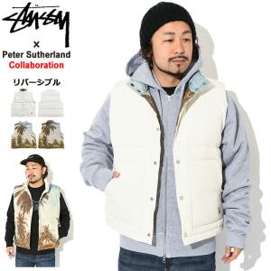 ステューシー ジャケット STUSSY メンズ Peter Sutherland Workgear コラボ (Vest ベスト リバーシブル ダウンベスト 115662 USAモデル 正規)｜icefield