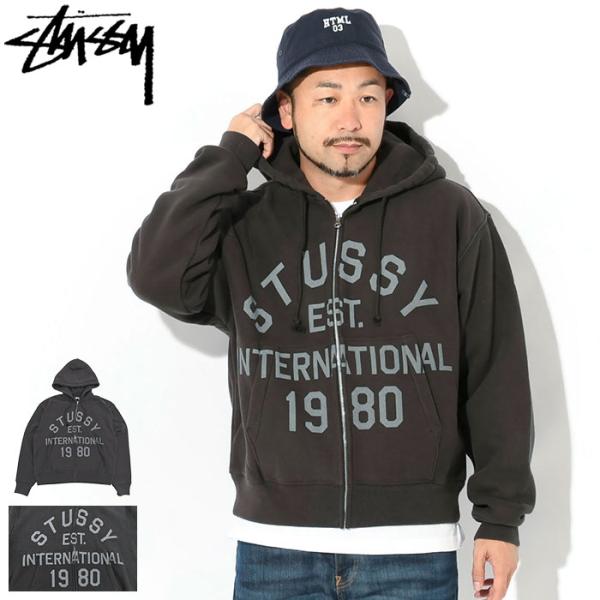 ステューシー パーカー ジップアップ STUSSY メンズ Stussy EST Printed (...