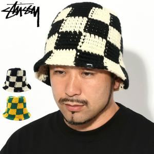 ステューシー バケット ハット STUSSY Checker Knit Bucket Hat 帽子 ( stussyhat メンズ・男性用 1321172 USAモデル 正規 )[M便 1/1]