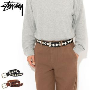 ステューシー ベルト STUSSY メンズ Argyle Stitch Leather ( stussy belt レザーベルト 男性用 135170 USAモデル 正規 )｜icefield