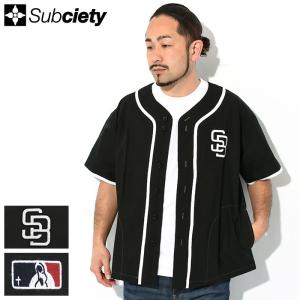 サブサエティ シャツ 半袖 Subciety メンズ ミリタリー BB ( Military BB S/S Shirt ビッグシルエット ベースボールシャツ 103-22859 )｜icefield