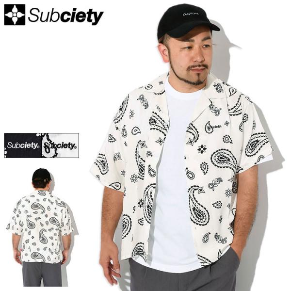 サブサエティ シャツ 半袖 Subciety メンズ レーヨン ガラ ( Rayon Gara S/...