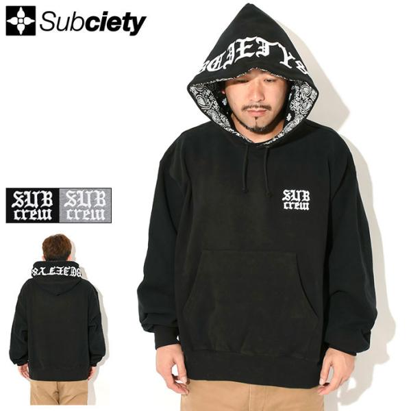サブサエティ パーカー プルオーバー Subciety メンズ エンブロイダリー ( Embroid...