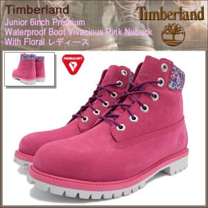 ティンバーランド Timberland ブーツ キッズモデル レディース対応サイズ ジュニア 6インチプレミアム ウォータープルーフ PinkNubuck(A1732)｜icefield