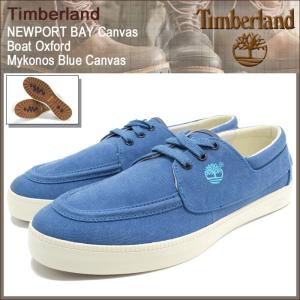 ティンバーランド Timberland スニーカー メンズ 男性用 ニューポート ベイ キャンバス ボート オックスフォード Mykonos Blue Canvas(A18E3)｜icefield