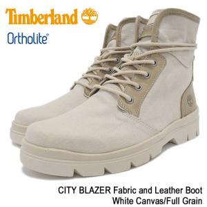 ティンバーランド Timberland ブーツ メンズ シティ ブレーザー ファブリック アンド レザー White Canvas/Full Grain(A1BAY CITY BLAZER)｜icefield