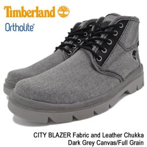 ティンバーランド Timberland チャッカブーツ シティ ブレーザー ファブリック アンド レザー チャッカ Dark Grey Canvas/Full Grain(A1BB1)｜icefield