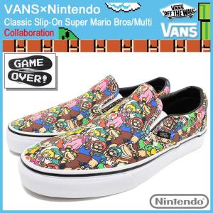 バンズ VANS スニーカー メンズ 男性用 ニンテンドー クラシック スリッポン Super Mario Bros/Multi コラボ(VN-0004MPK5A Nintendo Slip-On)｜icefield