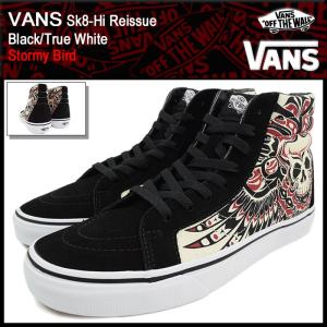 バンズ VANS スニーカー メンズ 男性用 スケート ハイ リイシュー Black/True White ストーミー バード(VN-0A2XSBM3U Sk8-Hi Stormy Bird)｜icefield