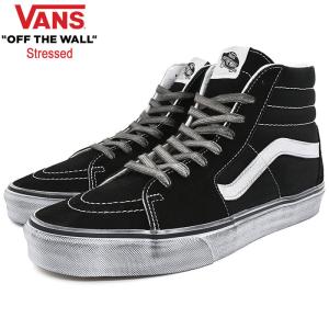 バンズ スニーカー VANS メンズ 男性用 スケートハイ Black/White ストレス ( VN0007NSMCG Sk8-Hi Stressed ハイカット ブラック 靴 シューズ SHOES )｜icefield