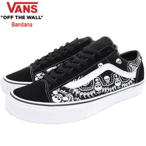 バンズ スニーカー VANS メンズ 男性用 スタイル 36 Black/True White バンダナ ( VN0A54F6D9S Style 36 Bandana ローカット ブラック 靴 )｜icefield