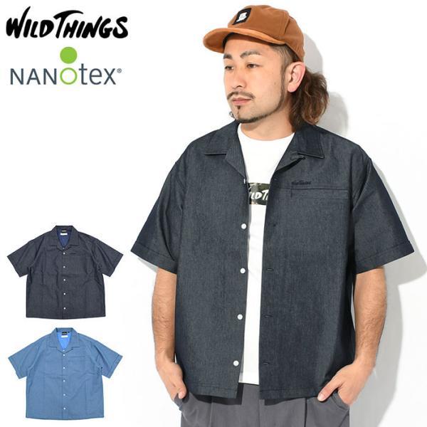 ワイルドシングス シャツ 半袖 WILD THINGS メンズ ナノテックス デニム (Nanote...