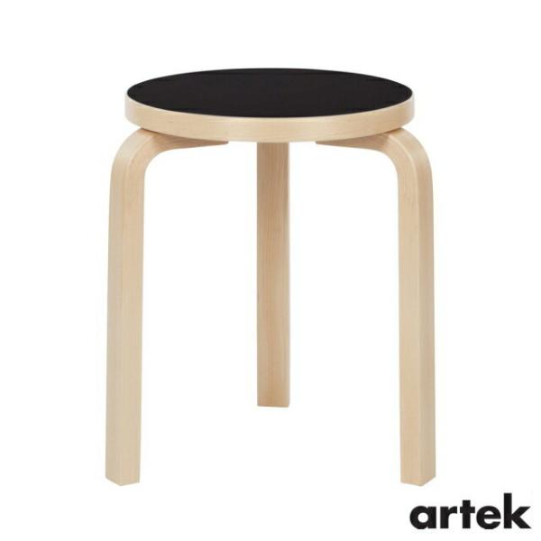 スツール 60 椅子 3本脚 ブラックリノリウム Stool60 家具 アルテック 北欧 ナチュラル...