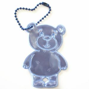 グリミス リフレクター キーホルダー テディベア ライトブルー 交通安全 夜間 反射 チャーム 通勤 通学 散歩 ランニング 交通安全 夜間