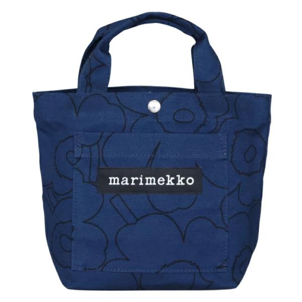 マリメッコ トートバッグ ピィイルト ウニッコ ブルー 紺 marimekko Lunchbag P...