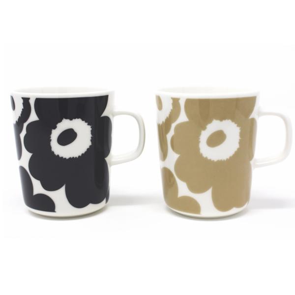 マリメッコ マグカップ セット ウニッコ UNIKKO 黒 ベージュ 花柄 marimekko 内祝...