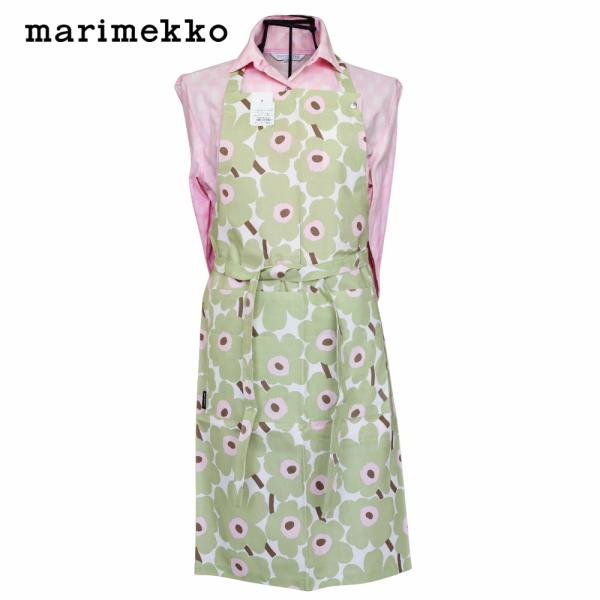 マリメッコ エプロン ミニウニッコ 日本限定 ライトグリーン ライトピンク おしゃれ ポケット付き ...
