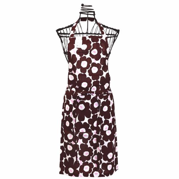 マリメッコ エプロン Mini Unikko 日本限定カラー ダークチェリー ピンク 北欧デザイン ...