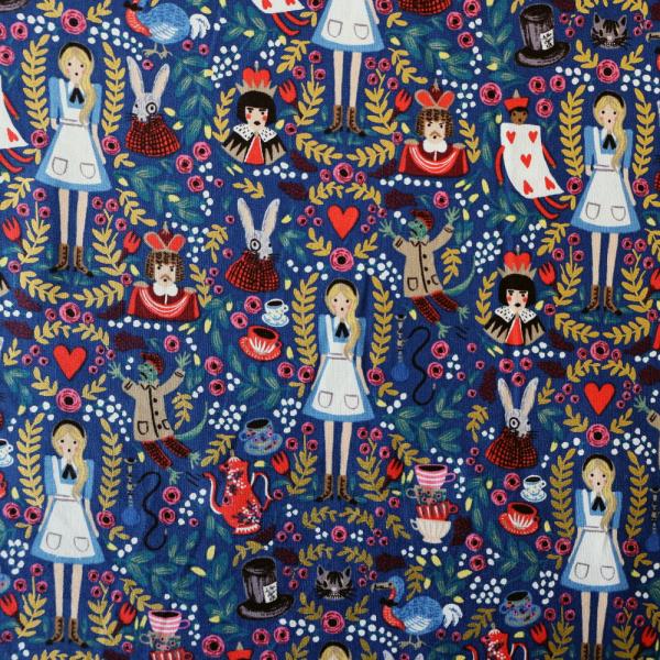 ライフルペーパー 生地 ワンダーランド ネイビー 110cm巾 m単位 切り売り 綿  riflep...