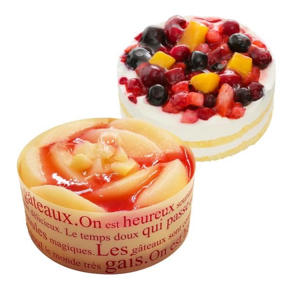 【２〜４名用】ホールケーキ（冷凍）ホワイトピーチレアチーズケーキとクワトロベリートルテ セット 送料...