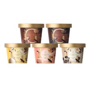 【お歳暮におすすめ 】ゴディバのチョコレート“そのもの”を楽しめるカップアイスクリームの詰め合わせ5個セット プレゼント　G-5｜iceselection