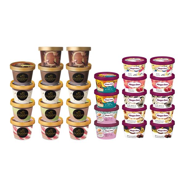 【バレンタインにおすすめ】ゴディバミニカップ7フレーバー×2個　ハーゲンダッツミニカップ7フレーバー...