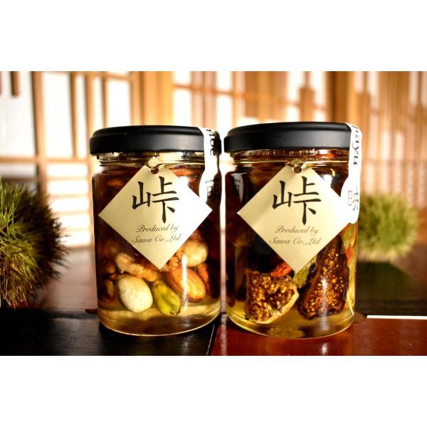 ナッツ・ドライフルーツの蜂蜜漬 峠プレミアム2種セット大(萌・映) はちみつ漬け  網代箱  熊野古...