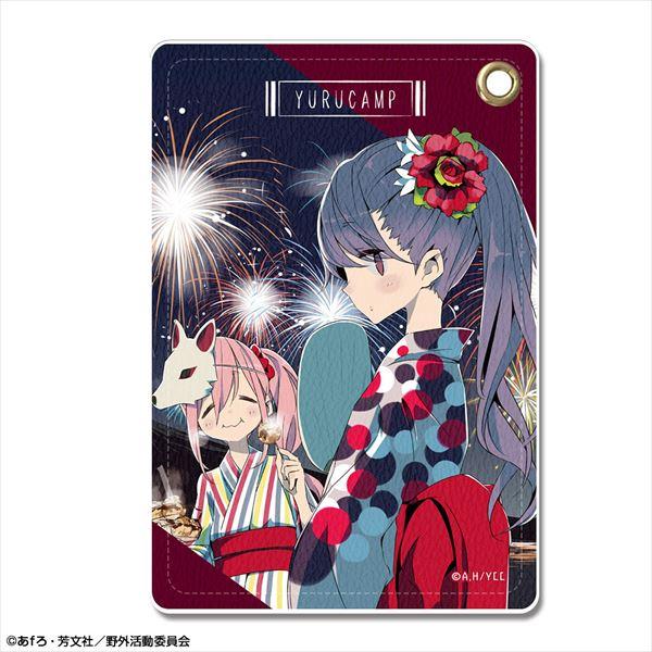 ゆるキャン△ レザーパスケース Ver.2 デザイン06(各務原なでしこ&amp;志摩リン)