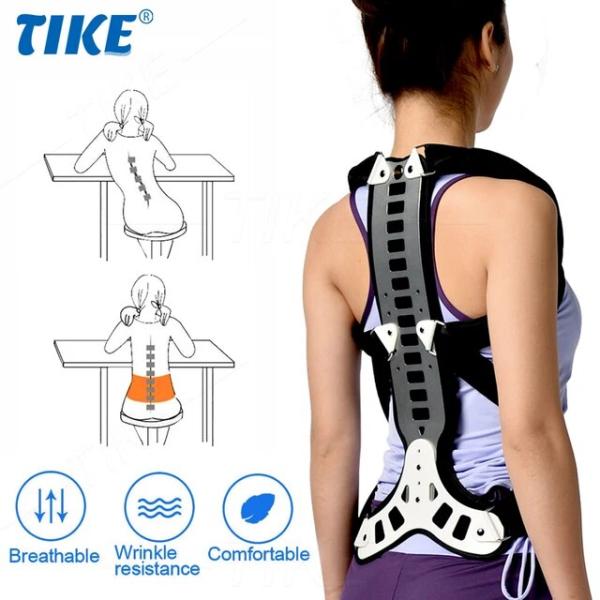 Tike-男性と女性のための背中の姿勢矯正器,調節可能な金属製の背中のブレース,鎖骨のサポートと痛み...