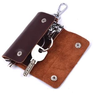 男性と女性のための本革の財布,チェーン付きの財布,車のキーケース,オーガナイザー｜ichi-shop