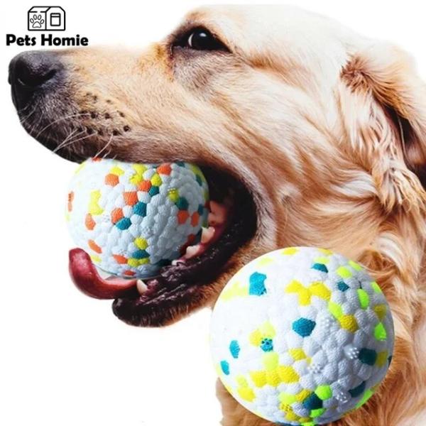 犬のための光のポップコーンボール、犬のための歯が生えるおもちゃ、頑丈なおもちゃのボール、インタラクテ...