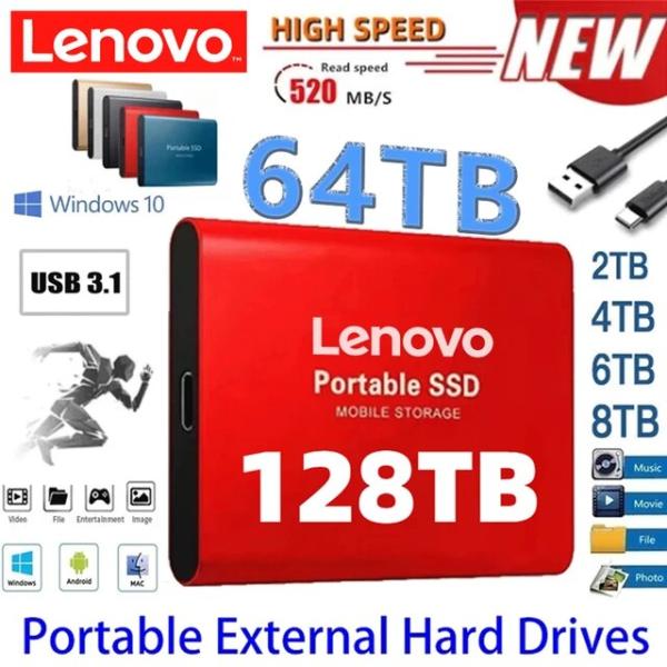 Lenovo-ラップトップ用のUSB 2023外付けハードドライブ,3.1,タイプc,m.2,500...