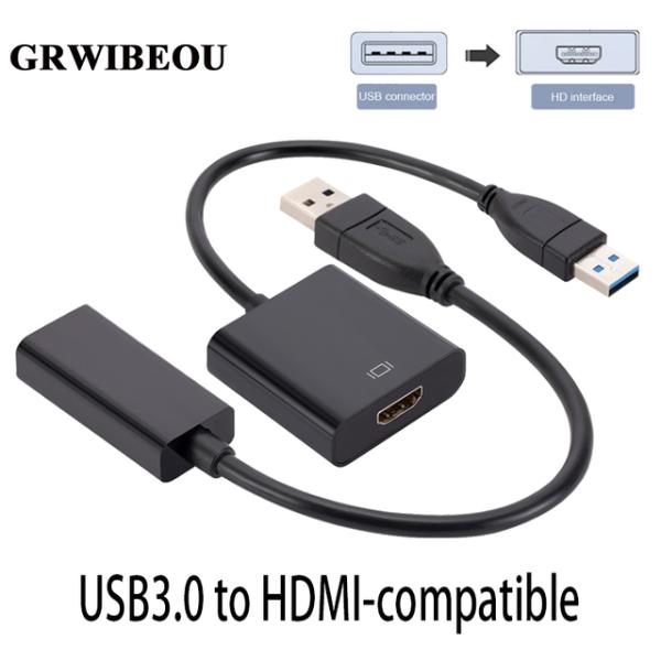 Grwibeou USB3.0 hdmi互換アダプタusb 2.0にhdmi対応マルチモニター108...