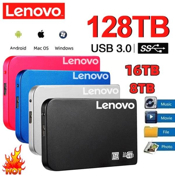 Lenovo-オリジナルのLenovoPortableハードドライブ500GB,高速,頑丈,usb3...