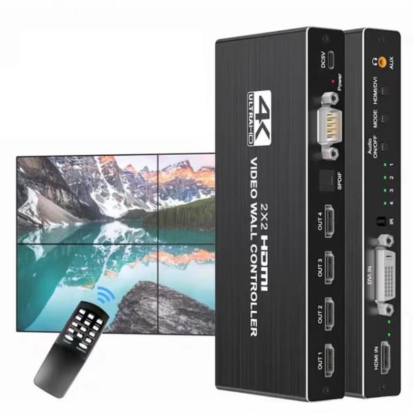 Hdmi-ビデオウォールコントローラー,2x2,hdmi dvi,1x2x1x4 1x3 2x1 3...