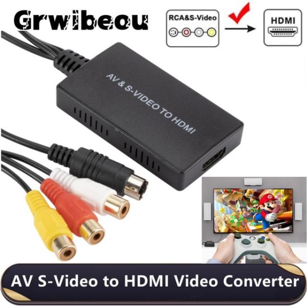 S-VIDEO?hdmiビデオコンバーター,1080p,avビデオ,cvbsからhdmi互換アダプタ...