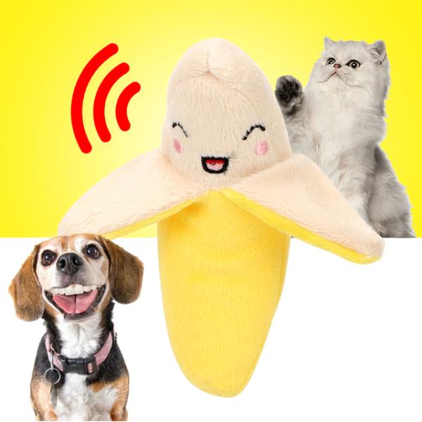犬と猫のためのバナナの形のぬいぐるみ,かわいいおもちゃ,創造的な,音,ペット用品