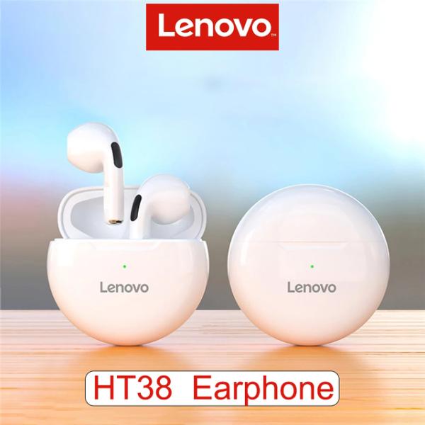 Bluetooth Lenovo-HT38 TWSワイヤレスヘッドセット,ステレオ,ベース,マイク,...